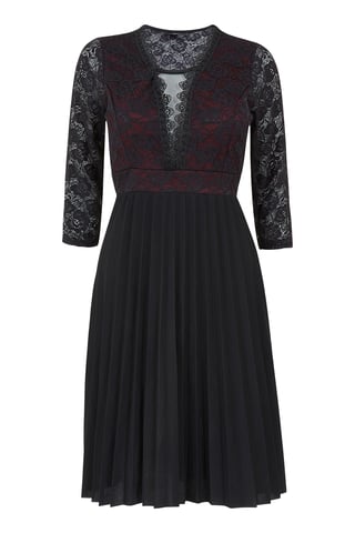 Robe à jupe plissée avec haut en dentelle