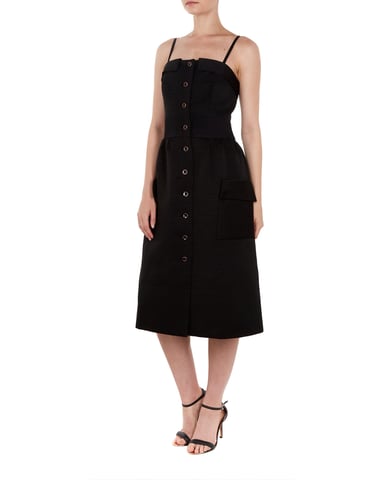 Robe boutonnée en coton noir Octovia Ted Baker