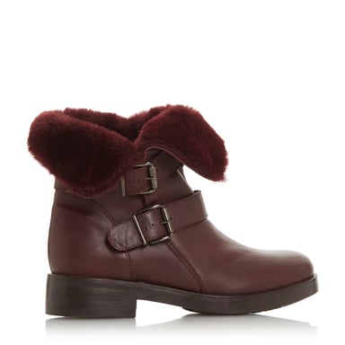 Dune Ladies ROSEWOOD Double Buckle Calf Boots