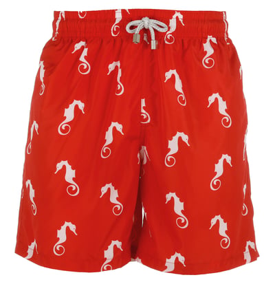 Men's Red Seahorse Swim Shorts