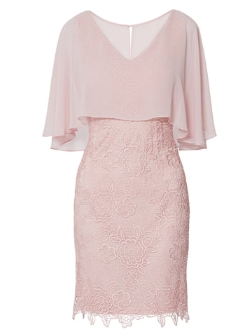 Gina Bacconi Jonina Embroidered Dress with Cape in Pink