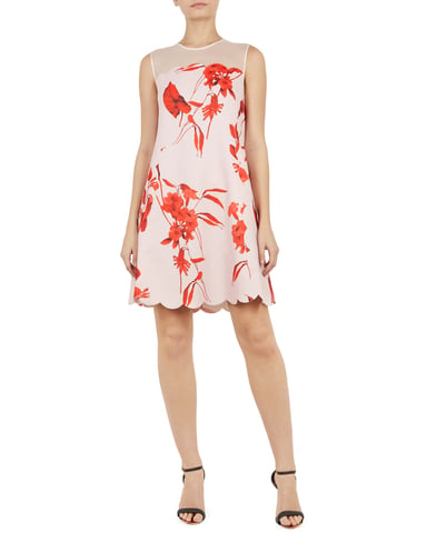 Mini robe festonnée rose pâle Jaazmin Fantasia par Ted Baker