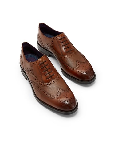Chaussures Richelieu Almhano Wingcap Oxford havane