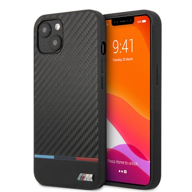 BMW iPhone 13 M Collection Carbon &  PU Leather Phone Case