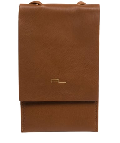 'Rina' Chestnut Nappa Leather Cross Body Phone Bag