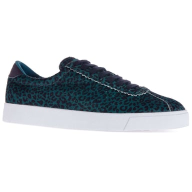 Superga Womens/Ladies 2843 Club S Leopard Print Cowhide Leder Trainers (Teal Green)