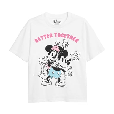 Disney Girls Better Together Mickey & Minnie Mouse T-Shirt (Weiß)
