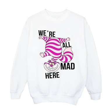 Disney Mädchen Alice im Wunderland alle verrückt hier Sweatshirt (weiß)