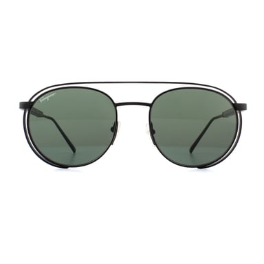 Salvatore Ferragamo Sonnenbrille SF169S 002 Matt Schwarz Dunkel Grau Grün
