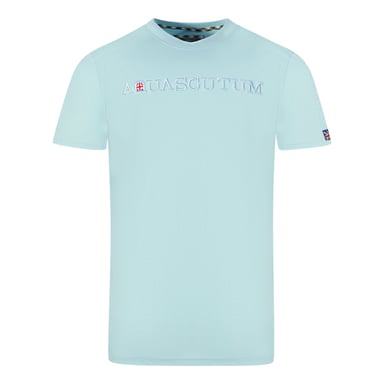 Aquascutum Brand Embossed Logo Himmelblau T-Shirt