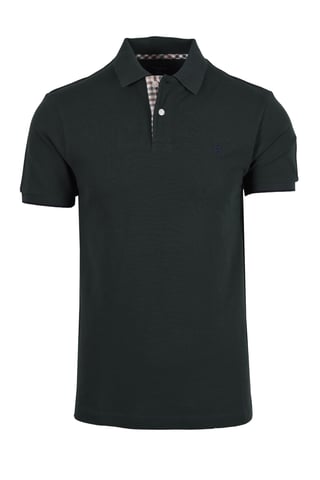 Hackett Woven Trim Polo Shirt Dark Green