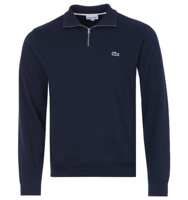 Sweat zip col montant coton Lacoste Pour Homme en Bleu Marine