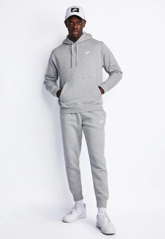 Nike Herren Club Pullover Hoodie Trainingsanzug in Grau