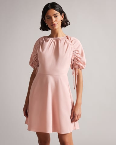 Ted Baker Dionnee Short Sleeve Mini Dress, Dusky Pink