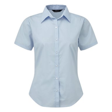 Premier Damen Kurzarm Popeline Bluse / Arbeitshemd (Hellblau)