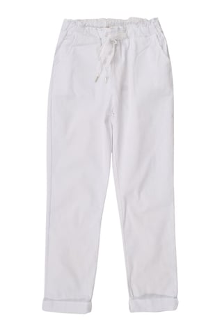 Tie Front Cotton Roll Hem Trousers