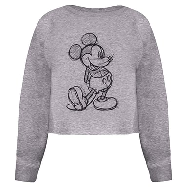 Disney Damen/Damen Mickey Mouse Sketch Crop Sweatshirt (Sport grau)