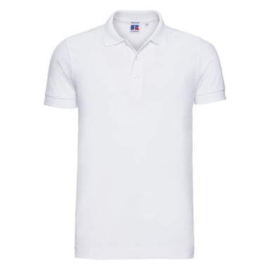 Russell Herren Stretch Polo-Shirt, Kurzarm (Weiß)