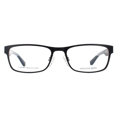 Tommy Hilfiger Rectangular Mens Matte Blue Brille Frames