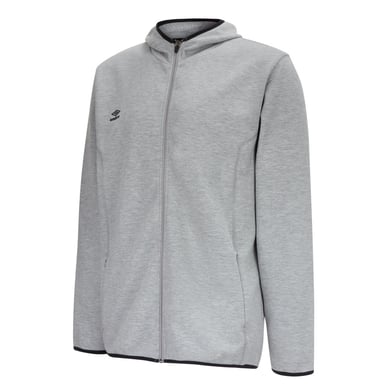 Umbro Herren Pro Fleece-Kapuzenpullover mit durchgehendem Reißverschluss (Graumeliert/Schwarz)