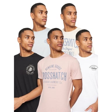 Crosshatch - "Fermal" T-Shirt für Herren(5er-Pack) (Bunt)