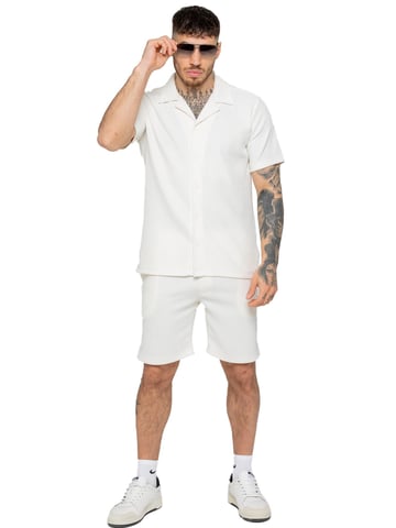 Enzo | Herren Strukturierte Hemden & Shorts Set