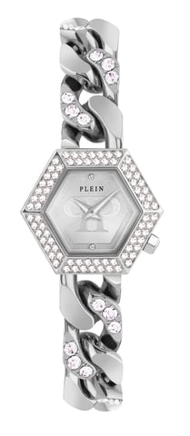 Philipp Plein Die Hexagon Groumette Damen Silberuhr PWWBA0123