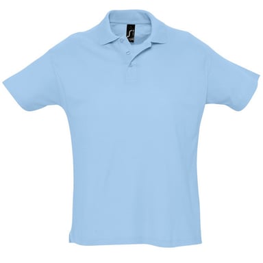 SOLS Herren Sommer II Pique Kurzarm-Poloshirt (Himmelblau)