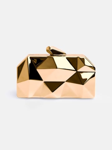 Where's That From Womens Melanie Geometric Pattern Clutch Bag In Gold