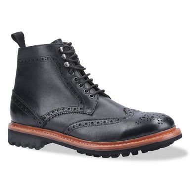 Cotswold Mens Rissington Commando Lace Up Leder Kleid Stiefel (Schwarz)
