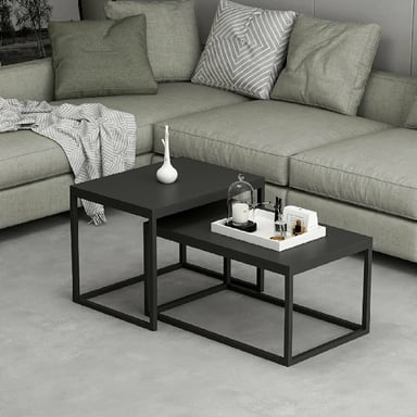 HOMEMANIA Table basse Leka, Noir