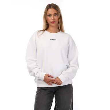 Women's Off White Tie Dye Arrow Regular Crewneck Sweatshirt in White