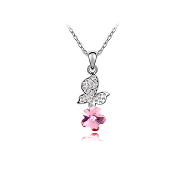Swarovski - Collier Papillon orné de cristal de Swarovski Rose