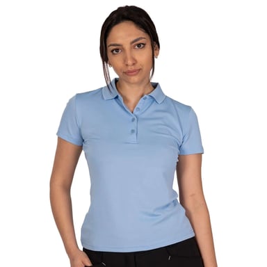 Island Green - "Classic" Poloshirt für Damen - Emblem (Cerulean Blau)