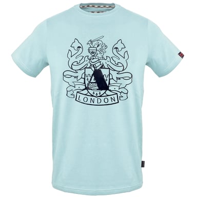 Aquascutum Large Shield Aldis Logo Himmelblaues T-Shirt