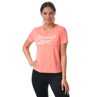 Workout Ready Supremium T-Shirt Großes Reebok Logo Für Damen In Koralle