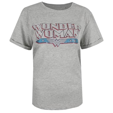 DC Comics Wonder Woman Retro Damen T-Shirt, Grau