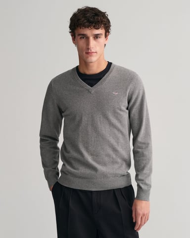 GANT Herren Pullover aus Baumwolle mit V-Ausschnitt