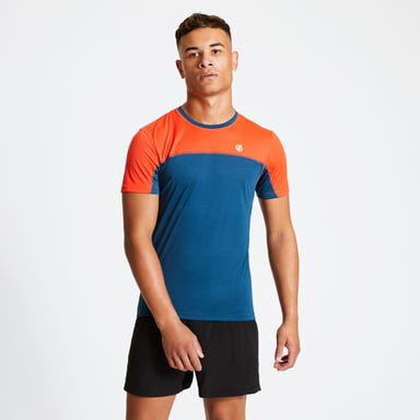 Dare 2B Herren T-Shirt Notable, kurzärmlig, mit kontrastierenden Details (Dunkelpetrol/Rotorange)