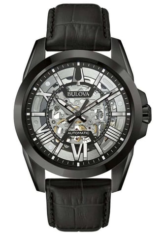 Bulova Sutton Skeleton Herren Schwarz Uhr 98A304