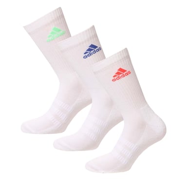 Lot 3 paires chaussettes mi-mollet matelassées adidas Pour Homme en Blanc