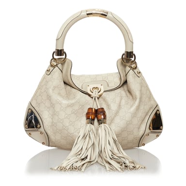 Vintage Gucci Guccissima Bamboo Indy Brown