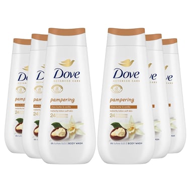 Dove Advanced Care Body Wash Pampering 24Hrs Renewing Micromoisture 225ml, 6pk
