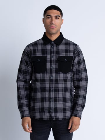 Luke 1977 Men's Ellan Valley Regular Fit Overshirt in Grey
