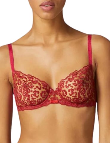 Simone Perele Felicie Half Cup Bra - Cranberry