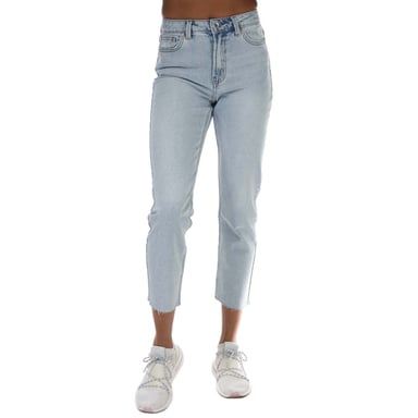 Jean Emily taille haute droit brut Only Pour Femme en Bleu clair