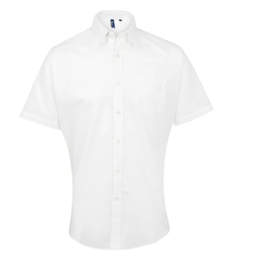 Premier Signature Herren Oxford-Hemd / Arbeitshemd, kurzärmlig (Weiß)
