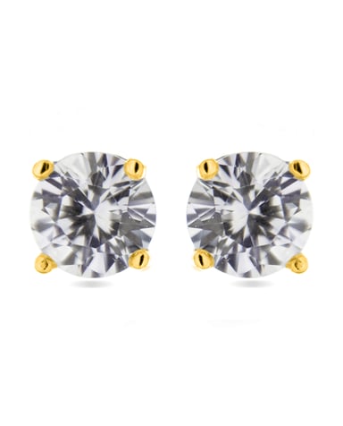 Luxenter Ohrringe aus 925er Sterlingsilber mit Brillant Zirkonia in 18K Gelbgold - Basic