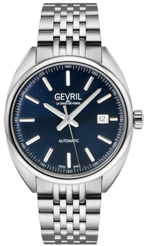 Gevril Five Points Herrenuhr 48701 Schweizer Automatik Sellita SW200 Edelstahl mit Leuchtdatum