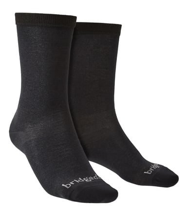 Bridgedale - 2 Paar Mens Liner Base Layer Boot Socken - Schwarz